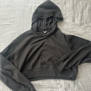 GARAGE DARK GREY Cropped Hoodie